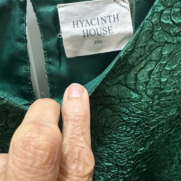 Hyacinth House Green Textured Blouse with ballon sleeves 2XL - Picture 3 of 4